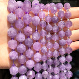 Faceted Purple Amethyst Beads 8-10mm 15''