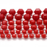 Red Corals Faceted Beads 6 8 10mm for Jewelry Making