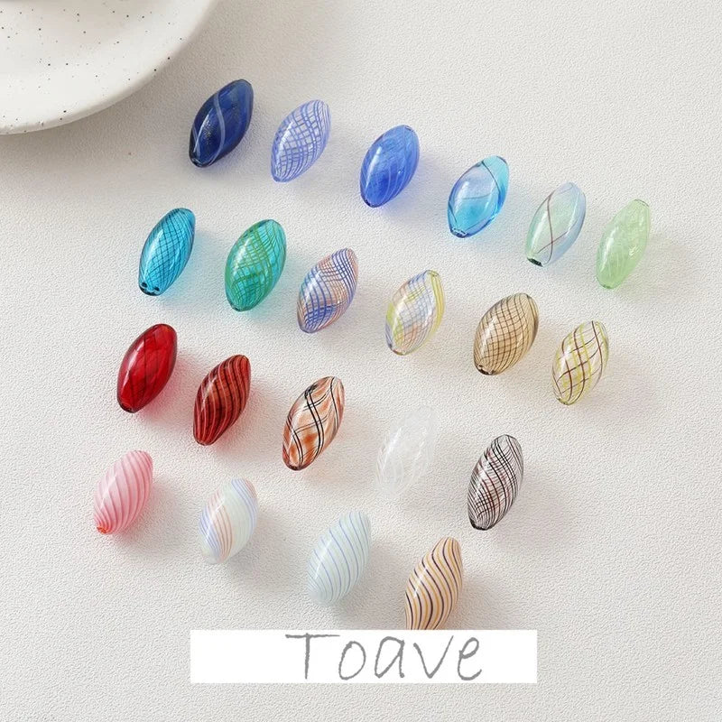 Colored Glass Ball Beads Retro DIY Earrings Necklace Material