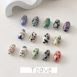 Hand-painted Ceramic Beads for DIY Necklace Earrings