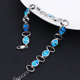 Blue Fire Opal Olives Charm Bracelet for Women