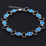 Blue Fire Opal Olives Charm Bracelet for Women