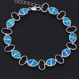Blue Fire Opal Olives Charm Bracelet for Women