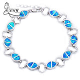 Blue Fire Opal Olives Charm Bracelet for Women