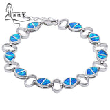 Blue Fire Opal Olives Charm Bracelet for Women