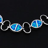 Blue Fire Opal Olives Charm Bracelet for Women
