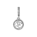 Om Symbol Dangle Charms 925 Sterling Silver CZ Beads Women DIY Jewelry