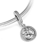 Om Symbol Dangle Charms 925 Sterling Silver CZ Beads Women DIY Jewelry