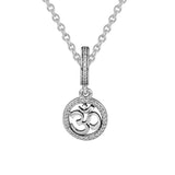 Om Symbol Dangle Charms 925 Sterling Silver CZ Beads Women DIY Jewelry