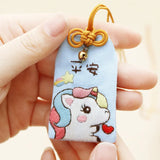 DIY Embroidery Lucky Amulet Cross Stitch Couples Pendant Keychain