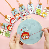 DIY Embroidery Lucky Amulet Cross Stitch Couples Pendant Keychain