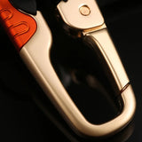 Golden Keychain Couple Car Key Ring Stainless Steel Double Ring