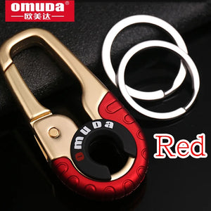 Golden Keychain Couple Car Key Ring Stainless Steel Double Ring
