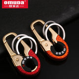 Golden Keychain Couple Car Key Ring Stainless Steel Double Ring