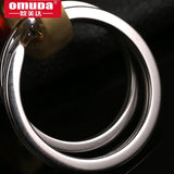 Golden Keychain Couple Car Key Ring Stainless Steel Double Ring