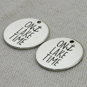 Lake Time Pendant, Silver Necklace, DIY Jewelry, 5Pcs/Lot