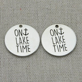 Lake Time Pendant, Silver Necklace, DIY Jewelry, 5Pcs/Lot
