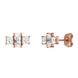 Stainless Steel Zirconia Crystal Stud Earrings - Christams Gift
