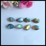 6 PCS Labradorite Teardrop Cabochons Beads for DIY Jewelry