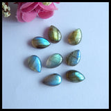 6 PCS Labradorite Teardrop Cabochons Beads for DIY Jewelry