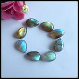 6 PCS Labradorite Teardrop Cabochons Beads for DIY Jewelry