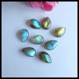6 PCS Labradorite Teardrop Cabochons Beads for DIY Jewelry