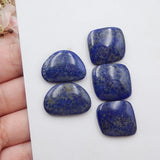 5PCS Lapis Lazuli Oval Gemstones Cabochons for DIY Jewelry 19x18x4mm 23x16x5mm
