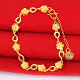 Gold-plated Flower Bracelet 24k Fireproof