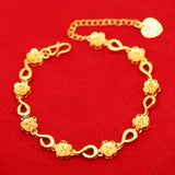 Gold-plated Flower Bracelet 24k Fireproof