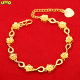 Gold-plated Flower Bracelet 24k Fireproof