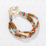 Czech Glass Beads Bracelet with Synthetic Stone