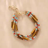 Czech Glass Beads Bracelet with Synthetic Stone