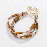Czech Glass Beads Bracelet with Synthetic Stone