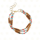 Czech Glass Beads Bracelet with Synthetic Stone