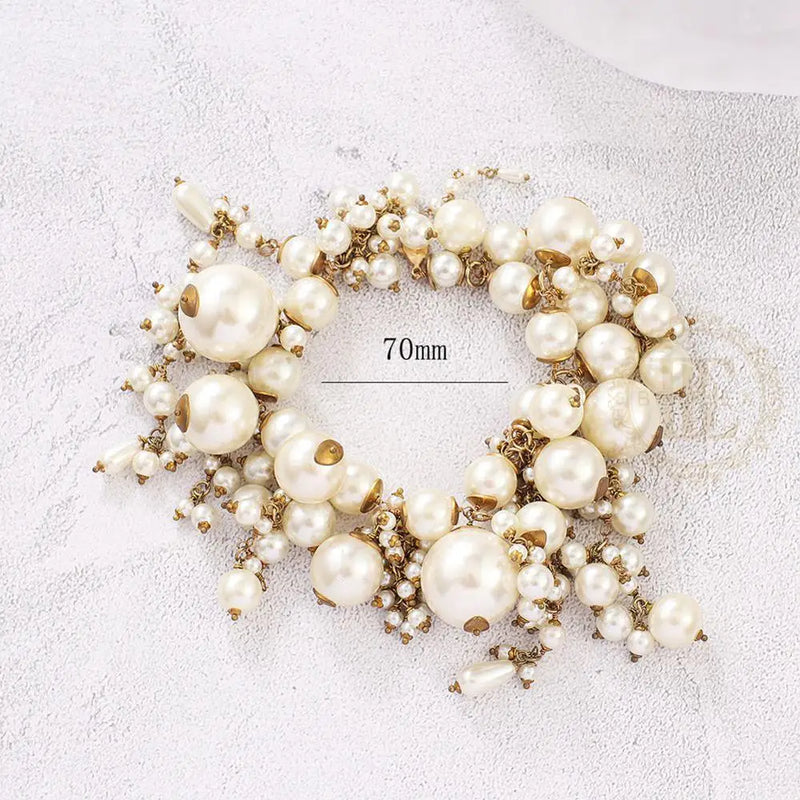 Plastic Pearl Bracelet Hand Connected 70mm