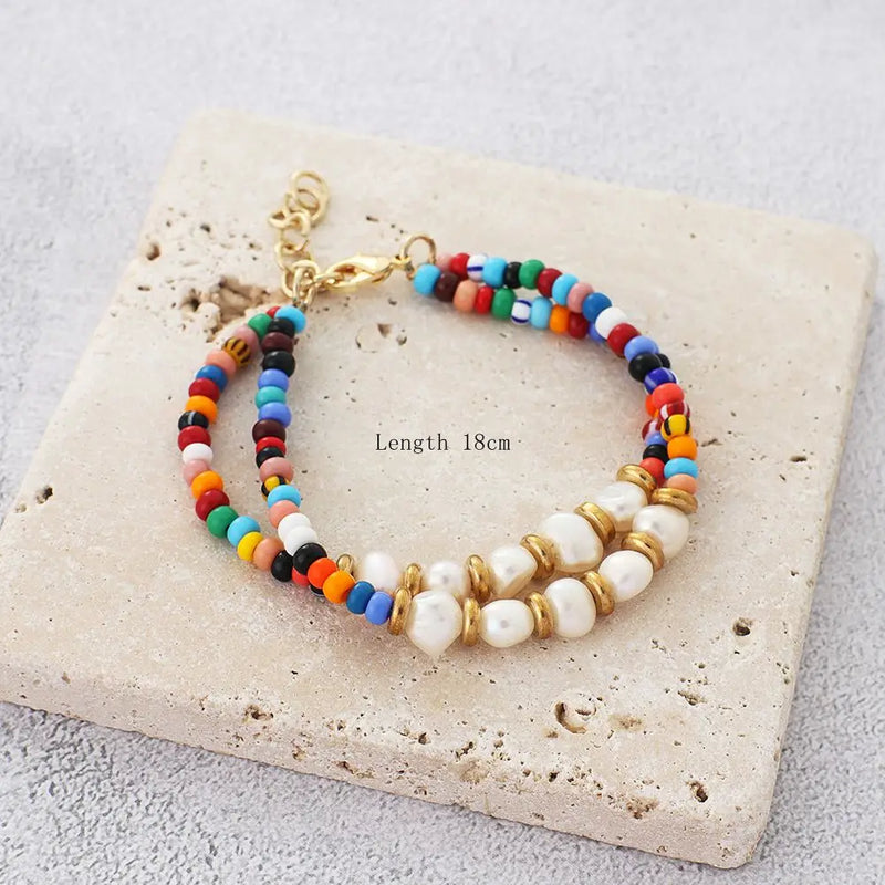 Semi-Precious Stone Bracelet with Czech Glass Beads
