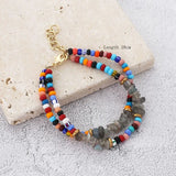 Semi-Precious Stone Bracelet with Czech Glass Beads