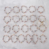 Fresh Water Pearl Charm Elastic Cord Bracelet - 54mm