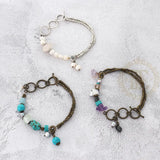 Vintage Fresh Water Pearl & Stone Bracelet - BE185