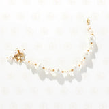 Plated Brass Czech Glass Beads & Pearl Bracelet