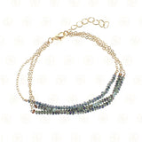 Plated Brass Stone & Glass Beads Bracelet