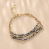 Plated Brass Stone & Glass Beads Bracelet