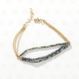Plated Brass Stone & Glass Beads Bracelet