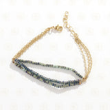 Plated Brass Stone & Glass Beads Bracelet
