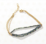 Plated Brass Stone & Glass Beads Bracelet