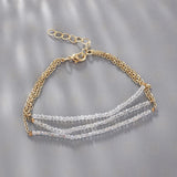 Plated Brass Stone & Glass Beads Bracelet