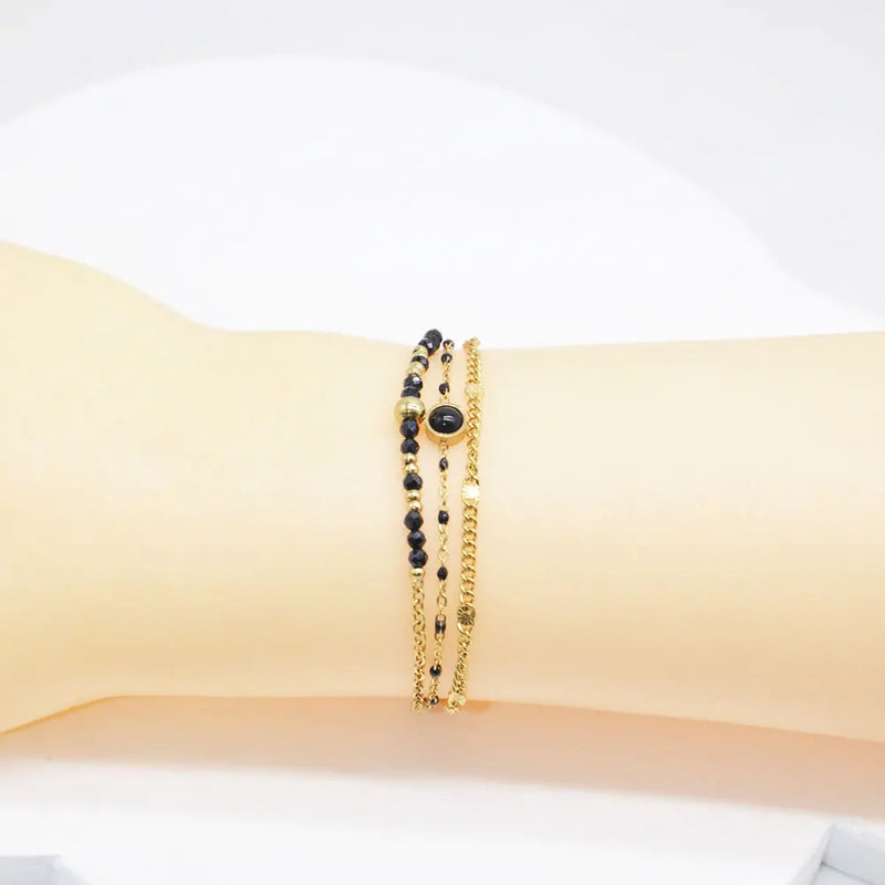 Natural Stone Bracelet for Women Stainless Steel Bohemian Jewelry