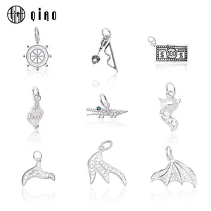 925 Sterling Silver Charms Pendant - Women's Gift DIY Jewelry - 9 Types