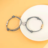 Couples Name Magnet Bracelet Set - Distance Attracts Love