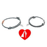 Couples Name Magnet Bracelet Set - Distance Attracts Love